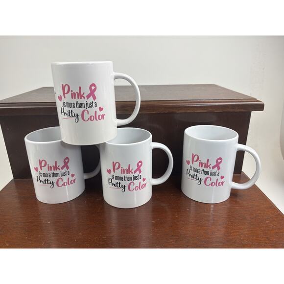 LOT of 4 Breast Cancer Awareness Mugs Cups Women Life Nurse Coffee Pre Owned - Picture 3 of 13